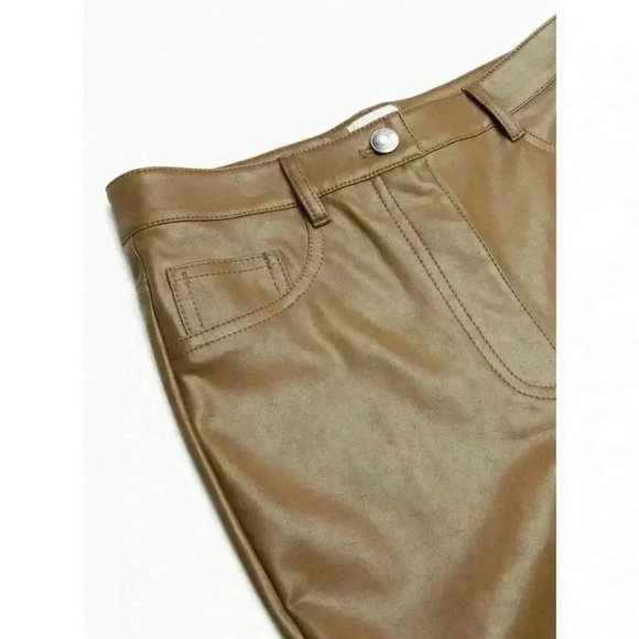 Wilfred Aritzia High Waisted Vegan Leather Charm
Pants Size 0 Brown Stylish - Picture 3 of 7
